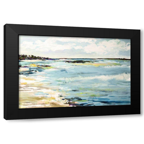 Beach Surf III Black Modern Wood Framed Art Print by Fields, Karen