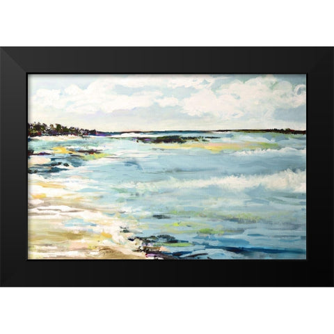 Beach Surf III Black Modern Wood Framed Art Print by Fields, Karen
