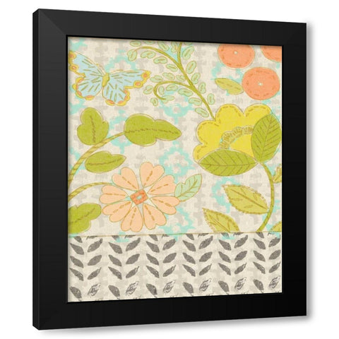 Printed Garden I Black Modern Wood Framed Art Print with Double Matting by Zarris, Chariklia