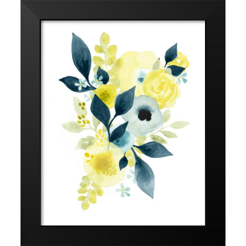 Goldwash Indigo I Black Modern Wood Framed Art Print by Vess, June Erica