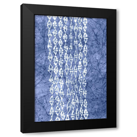 Indigo Primitive Patterns III Black Modern Wood Framed Art Print with Double Matting by Stramel, Renee W.