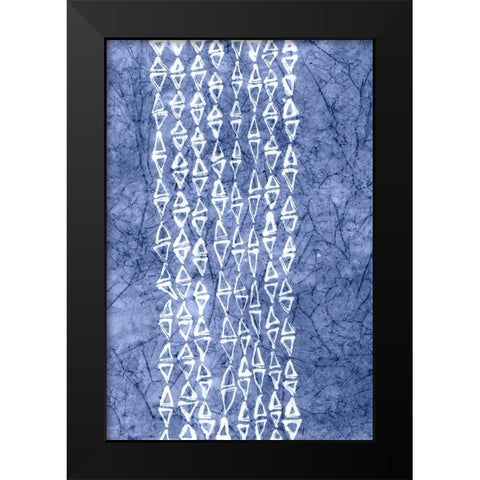 Indigo Primitive Patterns III Black Modern Wood Framed Art Print by Stramel, Renee W.