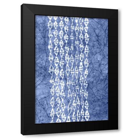 Indigo Primitive Patterns III Black Modern Wood Framed Art Print with Double Matting by Stramel, Renee W.