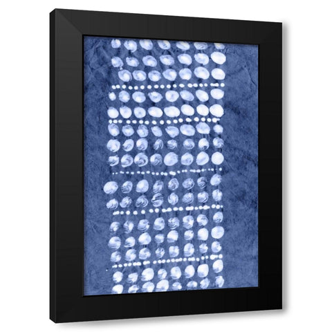 Indigo Primitive Patterns VIII Black Modern Wood Framed Art Print by Stramel, Renee W.