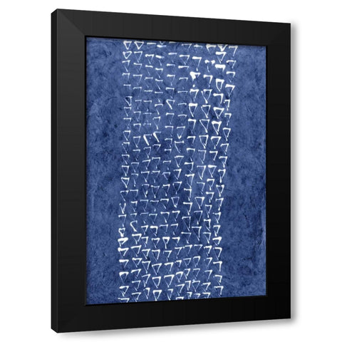 Indigo Primitive Patterns IX Black Modern Wood Framed Art Print by Stramel, Renee W.