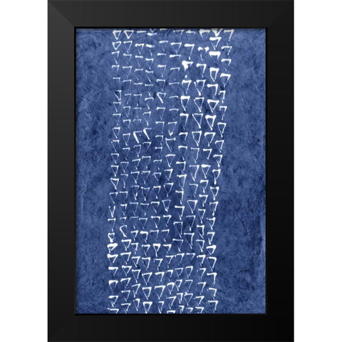 Indigo Primitive Patterns IX Black Modern Wood Framed Art Print by Stramel, Renee W.