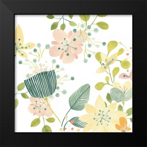 Garden Galore I Black Modern Wood Framed Art Print by Vess, June Erica