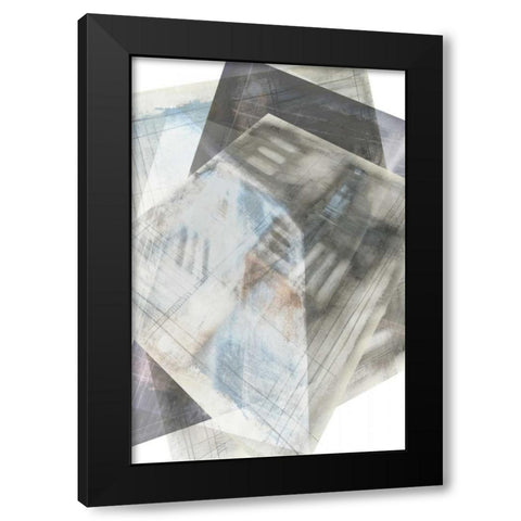 Faceted Illusion III Black Modern Wood Framed Art Print by Goldberger, Jennifer