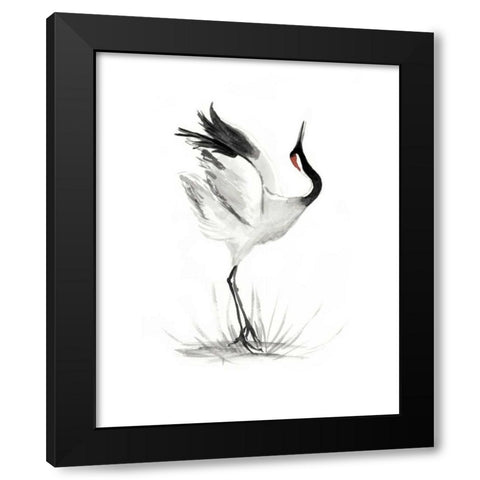 Japanese Cranes I Black Modern Wood Framed Art Print by McCavitt, Naomi