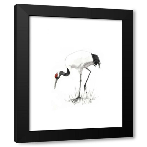 Japanese Cranes II Black Modern Wood Framed Art Print with Double Matting by McCavitt, Naomi