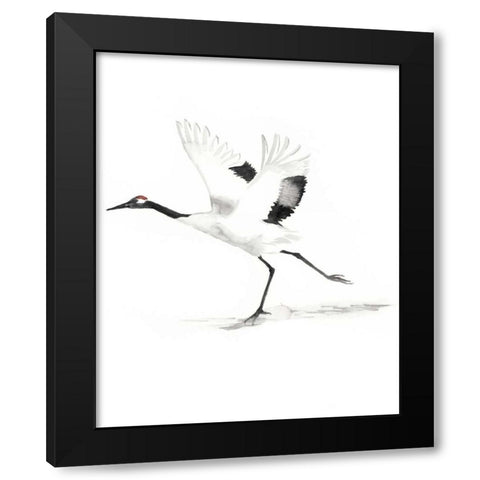 Japanese Cranes III Black Modern Wood Framed Art Print by McCavitt, Naomi