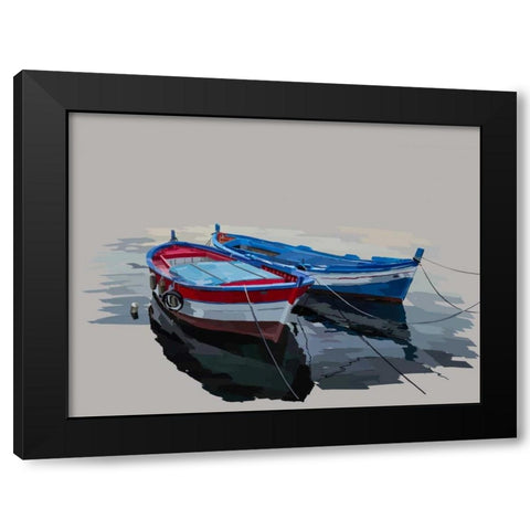 Bold Boats II Black Modern Wood Framed Art Print by Kalina, Emily