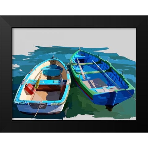 Bold Boats III Black Modern Wood Framed Art Print by Kalina, Emily