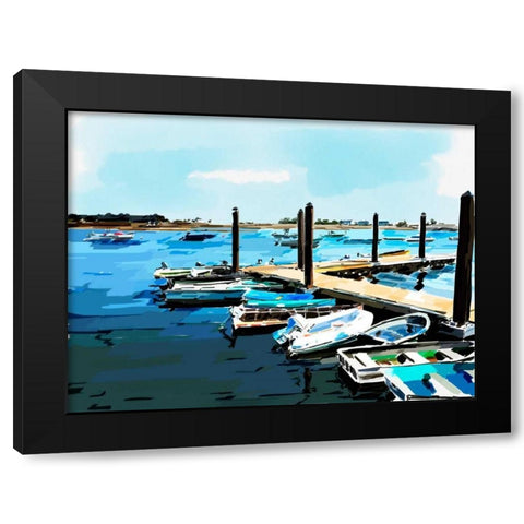 Bold Boats V Black Modern Wood Framed Art Print by Kalina, Emily