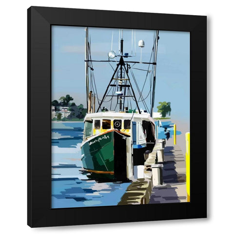 Bold Boats VI Black Modern Wood Framed Art Print with Double Matting by Kalina, Emily