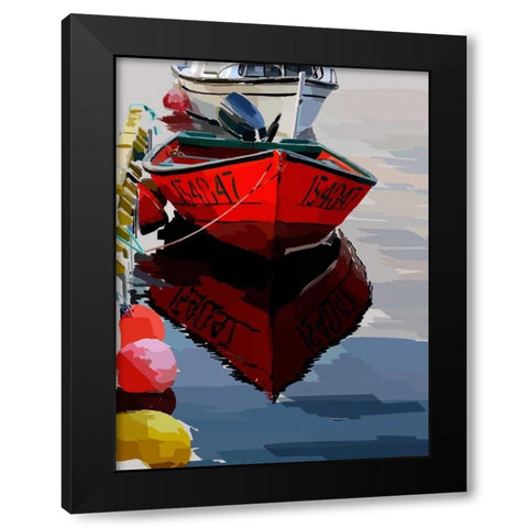 Bold Boats VII Black Modern Wood Framed Art Print by Kalina, Emily