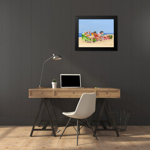 Beach Vacation I Black Modern Wood Framed Art Print by Miller, Dianne