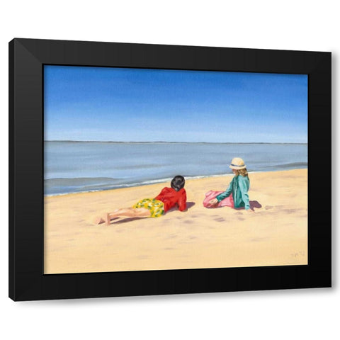 Beach Vacation IV Black Modern Wood Framed Art Print by Miller, Dianne
