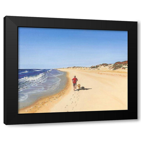 Beach Vacation V Black Modern Wood Framed Art Print by Miller, Dianne
