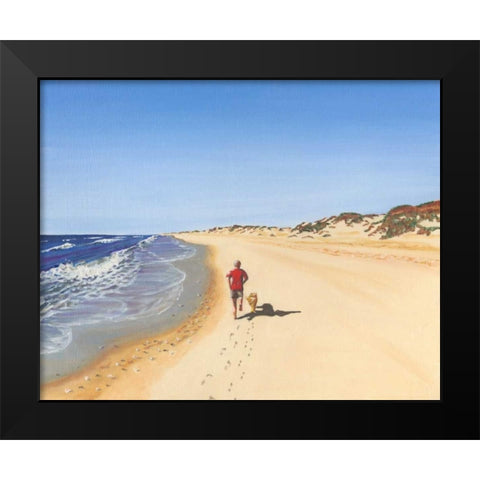 Beach Vacation V Black Modern Wood Framed Art Print by Miller, Dianne