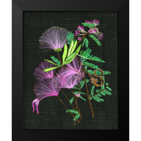 Calliandra Surinamensis II Black Modern Wood Framed Art Print by Wang, Melissa