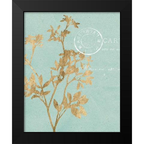 Golden Leaves I Black Modern Wood Framed Art Print by Goldberger, Jennifer