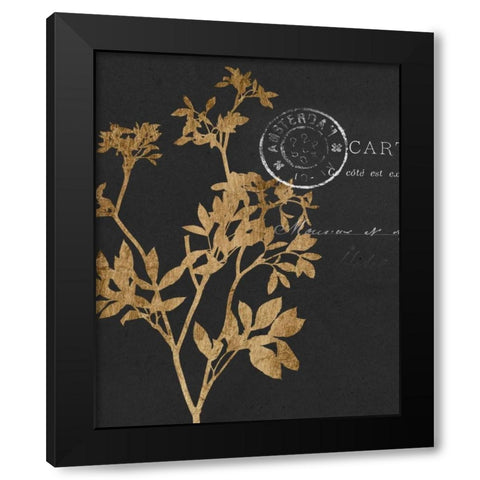 Golden Leaves III Black Modern Wood Framed Art Print by Goldberger, Jennifer