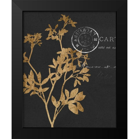 Golden Leaves III Black Modern Wood Framed Art Print by Goldberger, Jennifer