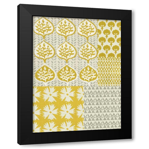 Marigold Patterns I Black Modern Wood Framed Art Print with Double Matting by Zarris, Chariklia