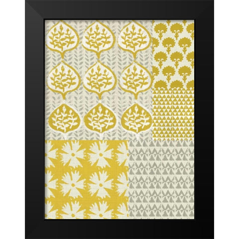 Marigold Patterns I Black Modern Wood Framed Art Print by Zarris, Chariklia