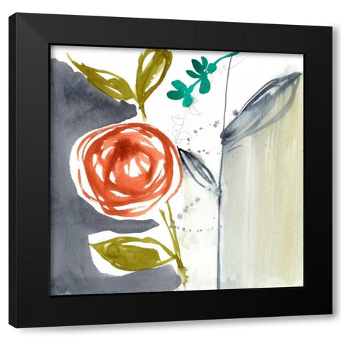 Painted Whimsy VI Black Modern Wood Framed Art Print with Double Matting by Goldberger, Jennifer