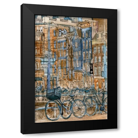 City Scene I Black Modern Wood Framed Art Print with Double Matting by Wang, Melissa