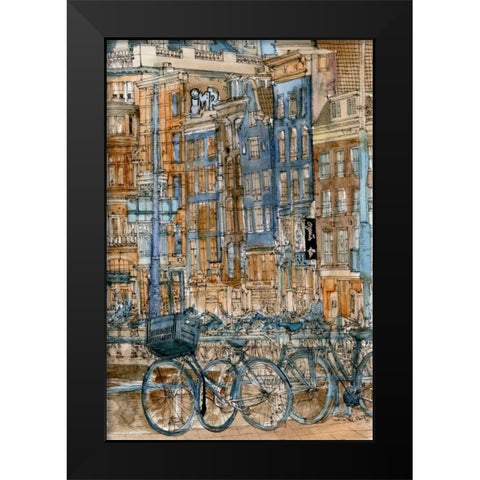 City Scene I Black Modern Wood Framed Art Print by Wang, Melissa