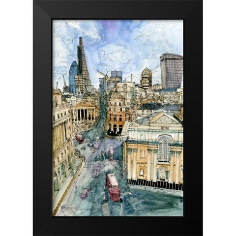 City Scene III Black Modern Wood Framed Art Print by Wang, Melissa