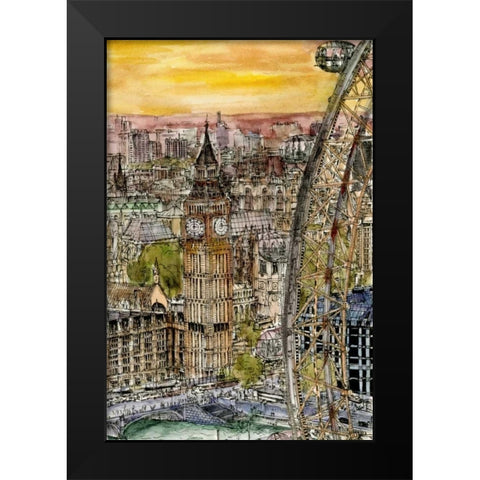 City Scene IV Black Modern Wood Framed Art Print by Wang, Melissa