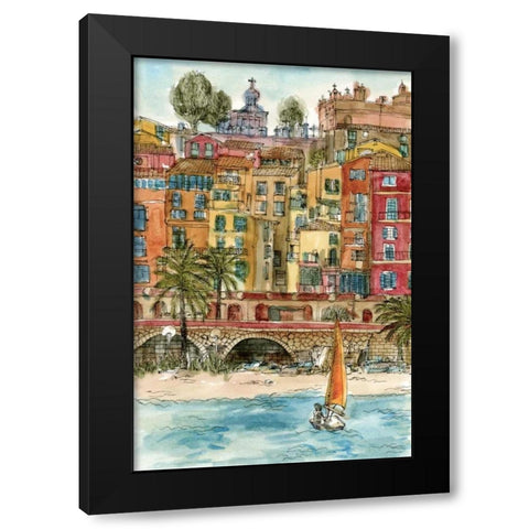 City Scene V Black Modern Wood Framed Art Print with Double Matting by Wang, Melissa