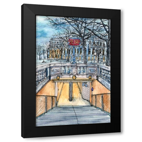 City Scene VI Black Modern Wood Framed Art Print with Double Matting by Wang, Melissa