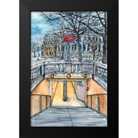 City Scene VI Black Modern Wood Framed Art Print by Wang, Melissa