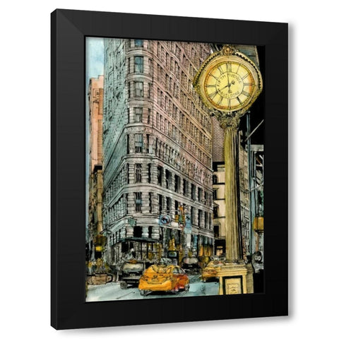 City Scene VII Black Modern Wood Framed Art Print with Double Matting by Wang, Melissa