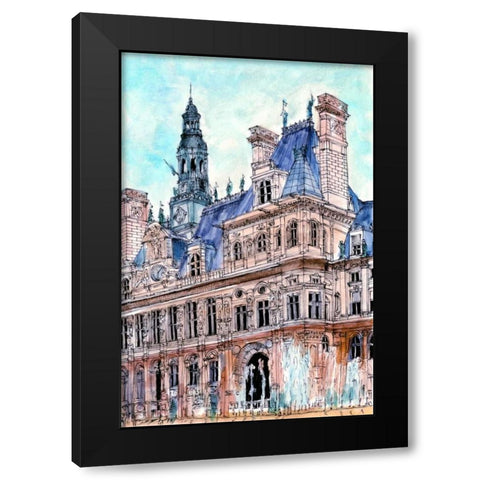 City Scene VIII Black Modern Wood Framed Art Print with Double Matting by Wang, Melissa