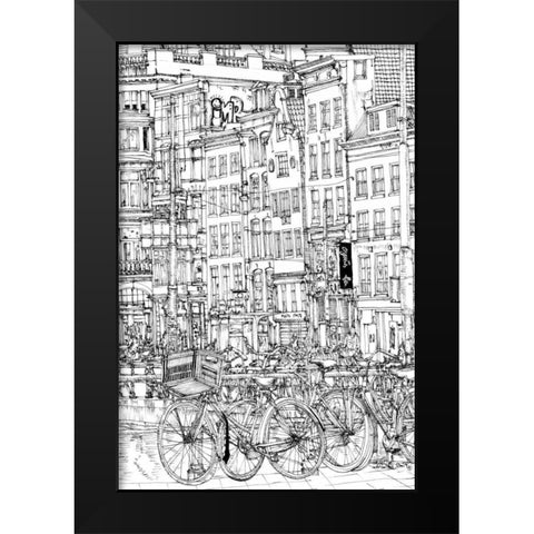 BandW City Scene I Black Modern Wood Framed Art Print by Wang, Melissa