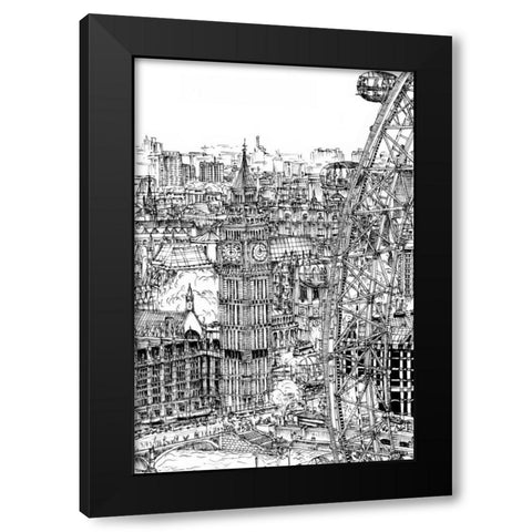 BandW City Scene IV Black Modern Wood Framed Art Print by Wang, Melissa