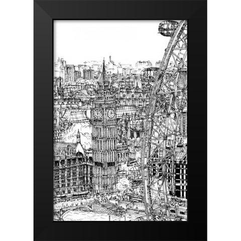 BandW City Scene IV Black Modern Wood Framed Art Print by Wang, Melissa