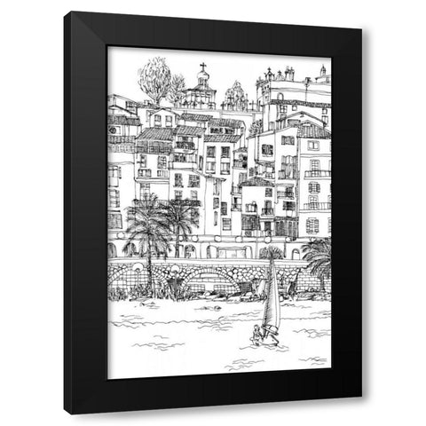 BandW City Scene V Black Modern Wood Framed Art Print with Double Matting by Wang, Melissa