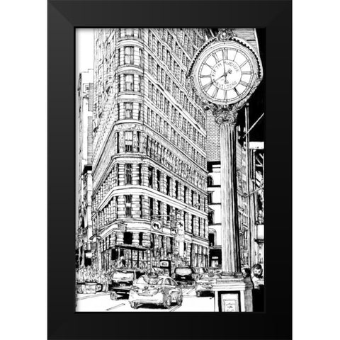 BandW City Scene VII Black Modern Wood Framed Art Print by Wang, Melissa