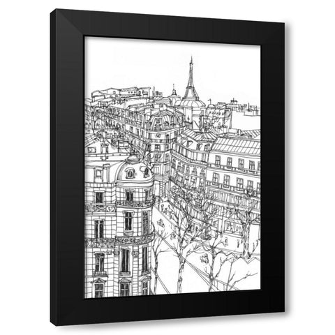 BandW City Scene IX Black Modern Wood Framed Art Print by Wang, Melissa