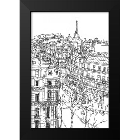 BandW City Scene IX Black Modern Wood Framed Art Print by Wang, Melissa