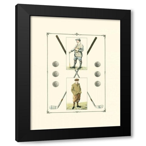 Golfers- John Henry and R. Maxwell Black Modern Wood Framed Art Print by Spy