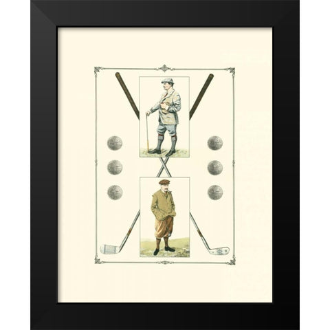 Golfers- John Henry and R. Maxwell Black Modern Wood Framed Art Print by Spy