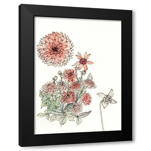 Dahlia Study Black Modern Wood Framed Art Print by Wang, Melissa